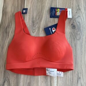 Champion Spots Bra Athletic Maximum Support Solid Red Lightly Lined Wireless New